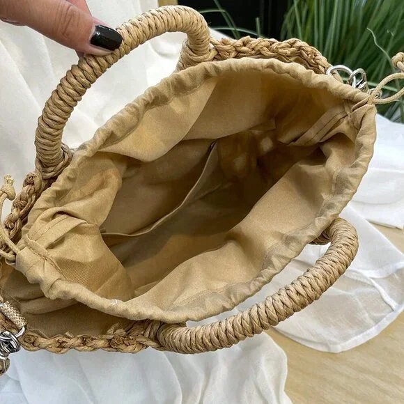 Khaki Casual Women's Half-Moon Hollow Out Handbag - Picture 4 of 7